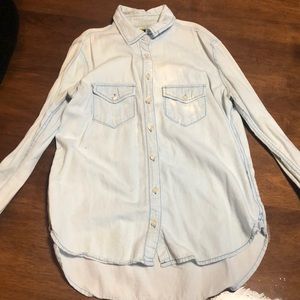 Sky blue button up shirt